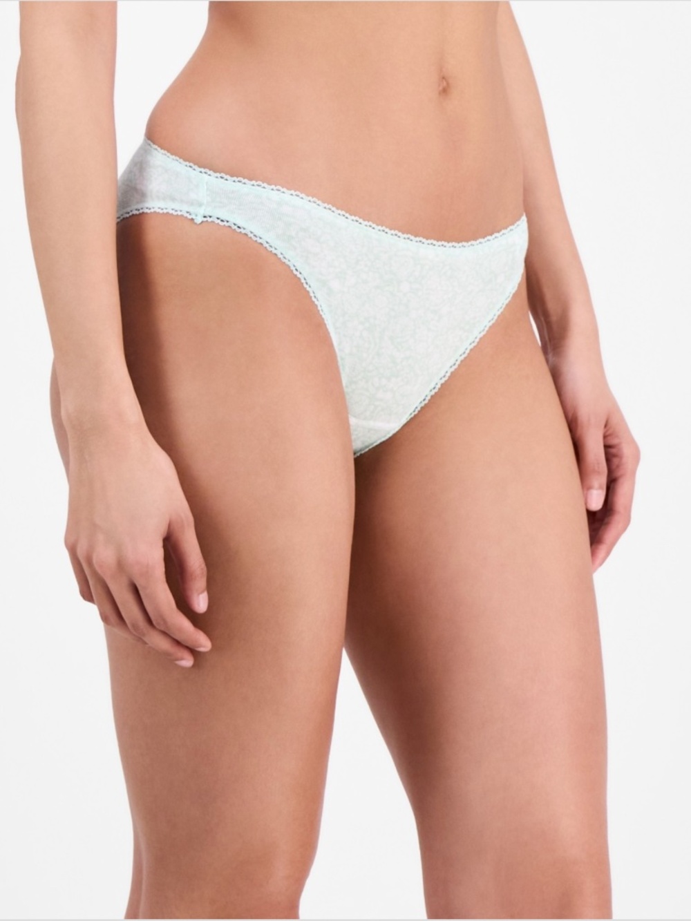Charter Club Women's Everyday Cotton Bikini Underwear – Nant Paisley Green – NWT
